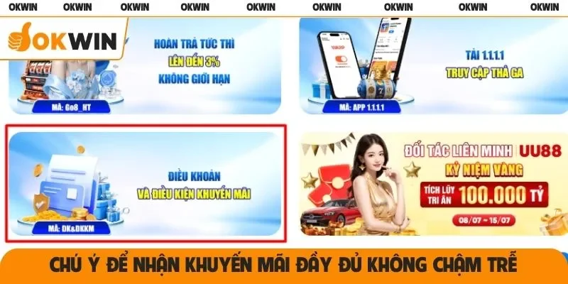 Chú ý để nhận khuyến mãi đầy đủ không chậm trễ