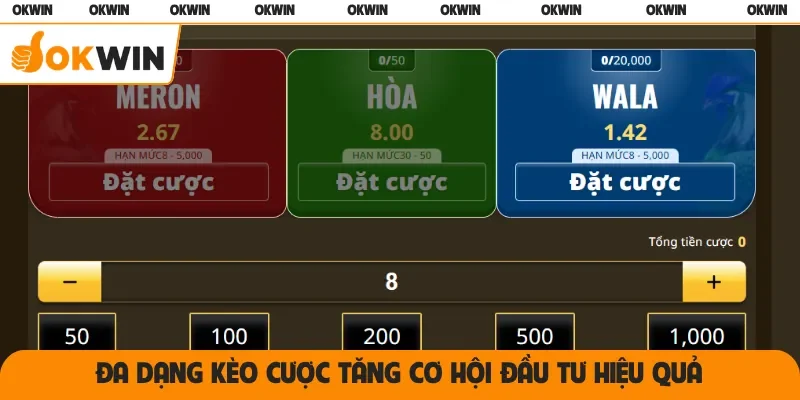Đa dạng kèo cược tăng cơ hội đầu tư hiệu quả