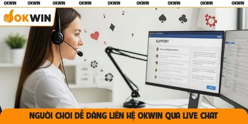 Người chơi dễ dàng liên hệ OKWIN qua live chat