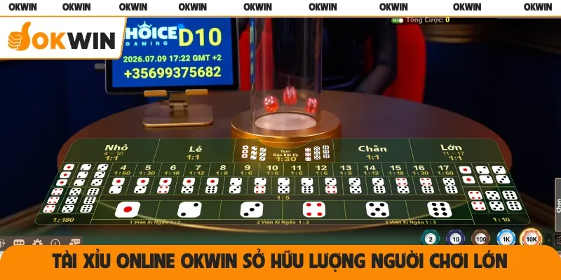 Tài Xỉu online OKWIN sở hữu lượng người chơi lớn