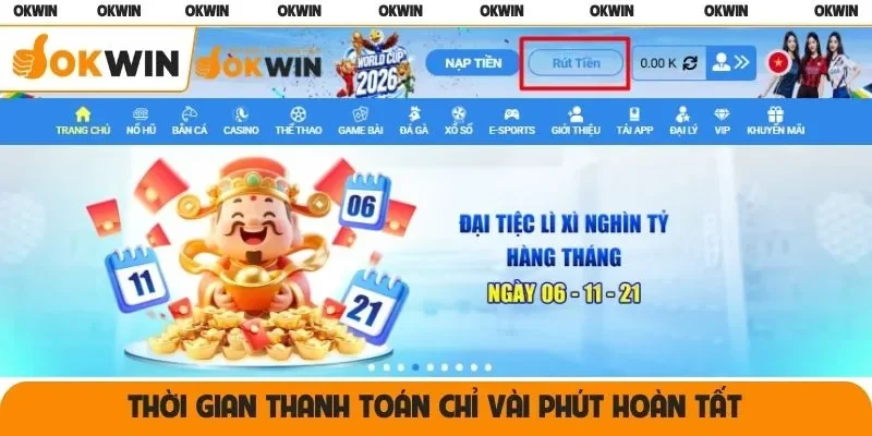 Thời gian thanh toán chỉ vài phút hoàn tất